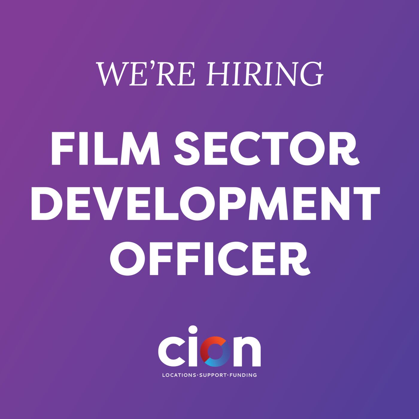 CION is hiring a Film Sector Development Officer! CION